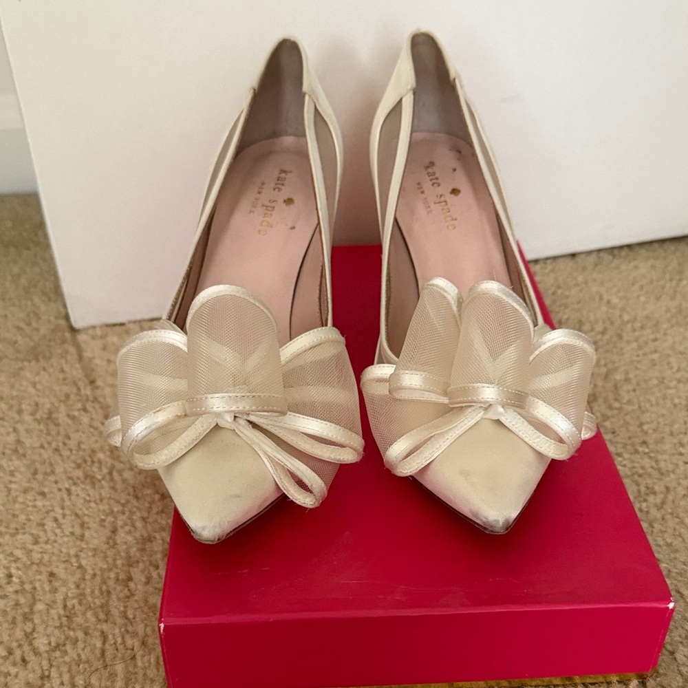 Kate Spade Cream Bow Heels